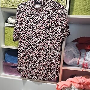 Women's Brand New Size Medium Botanique Pink Leopard Print Blouse